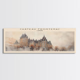 Château Frontenac COUNTRY Travel Poster Print, Framed Canvas Print, COUNTRY Travel Art, Wood Framed Art, Wall Hanging, Home Decor