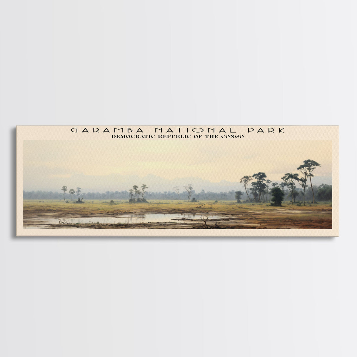 Garamba National Park Framed Canvas Print Travel Poster | Wall Art | Home Decor | Gift For Travel Lover | Wall Hanging | Original Art