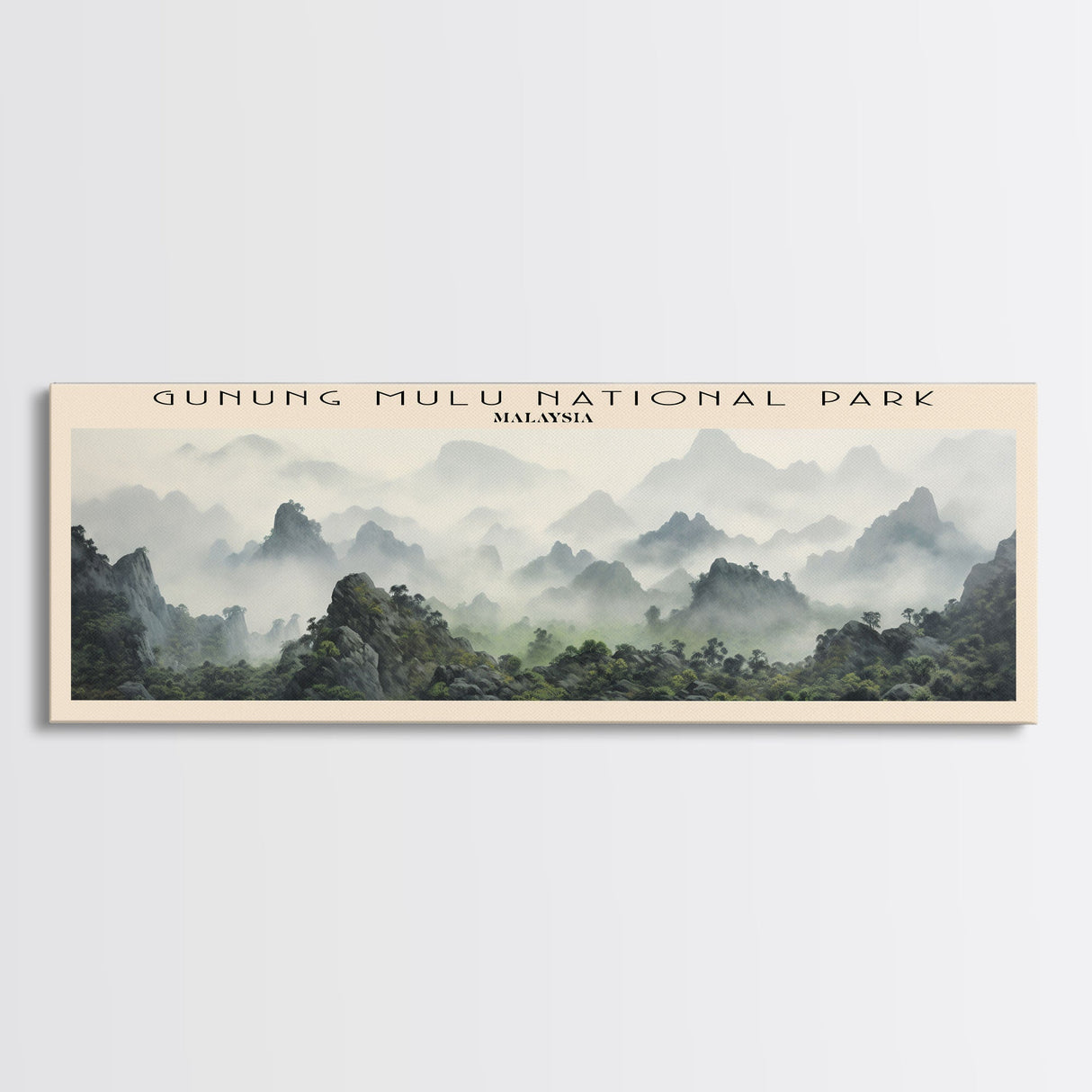 Gunung Mulu National Park Framed Canvas Print Travel Poster | Wall Art | Home Decor | Gift For Travel Lover | Wall Hanging | Original Art