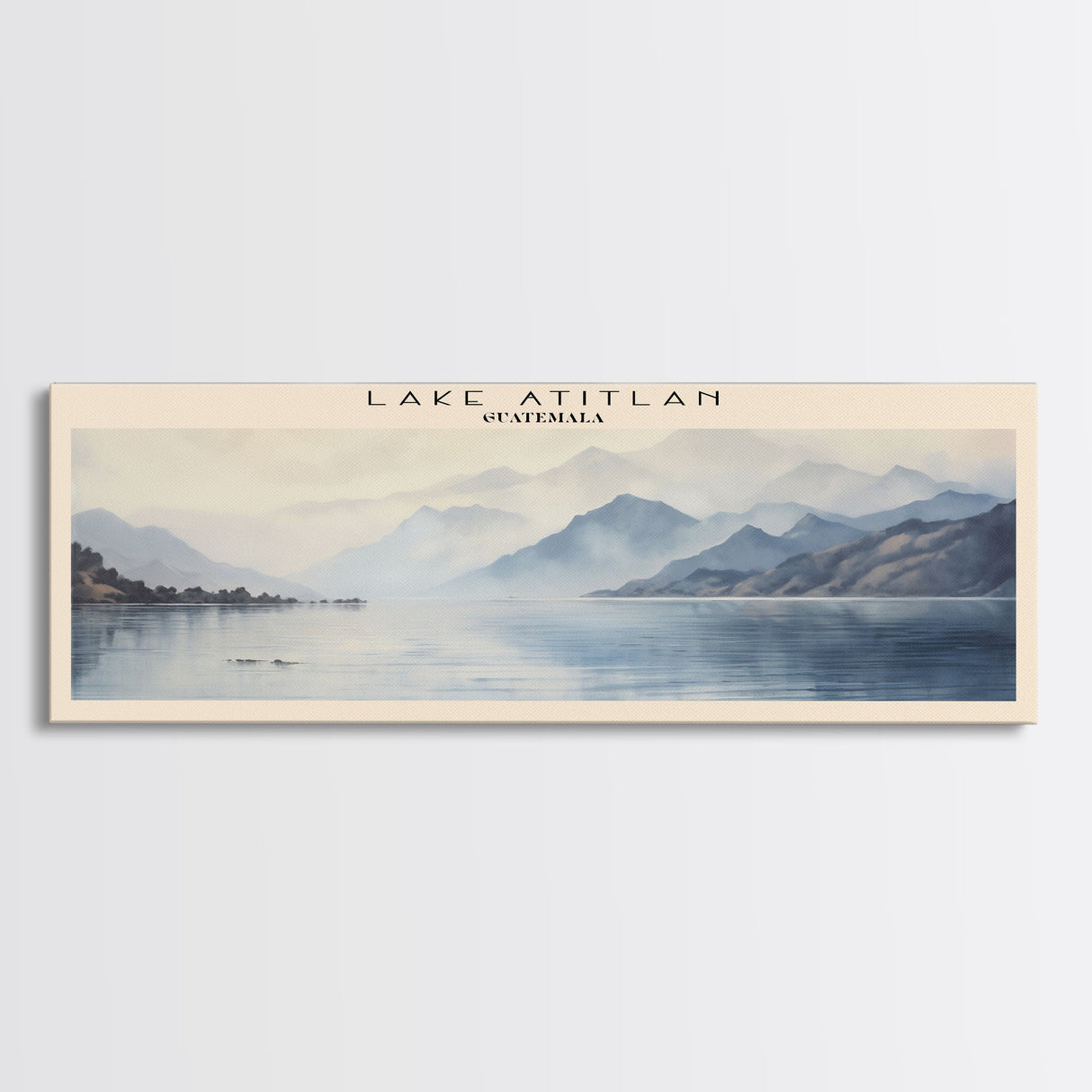 Lake Atitlan COUNTRY Travel Poster Print, Framed Canvas Print, COUNTRY Travel Art, Wood Framed Art, Wall Hanging, Home Decor