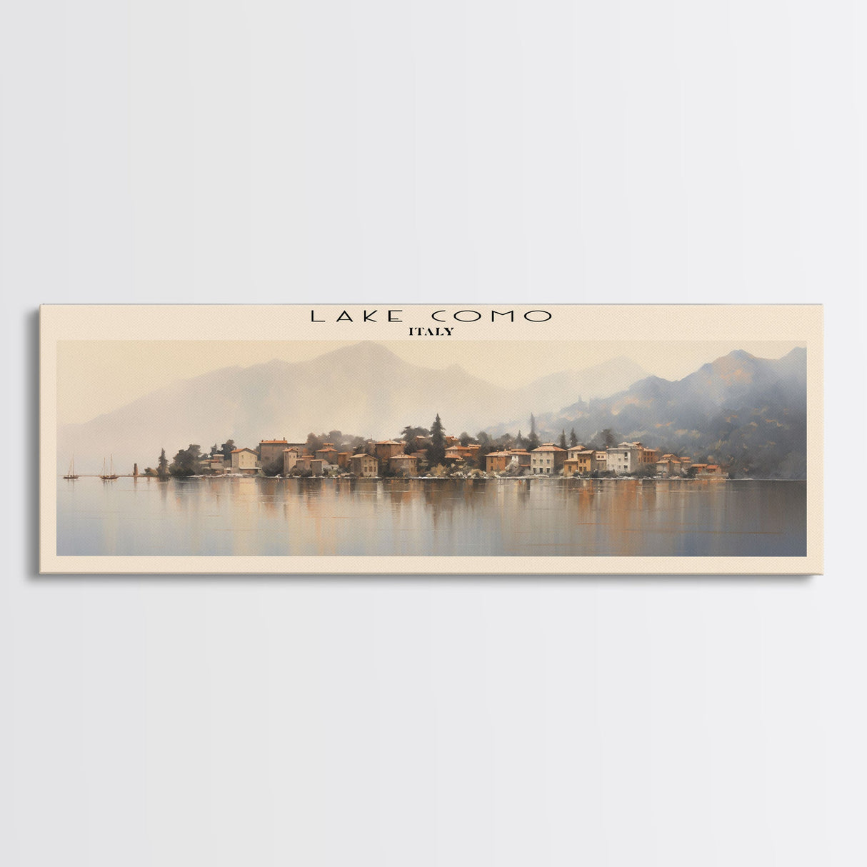 Lake Como Framed Canvas Print Travel Poster | Wall Art | Home Decor | Gift For Travel Lover | Wall Hanging | Original Art