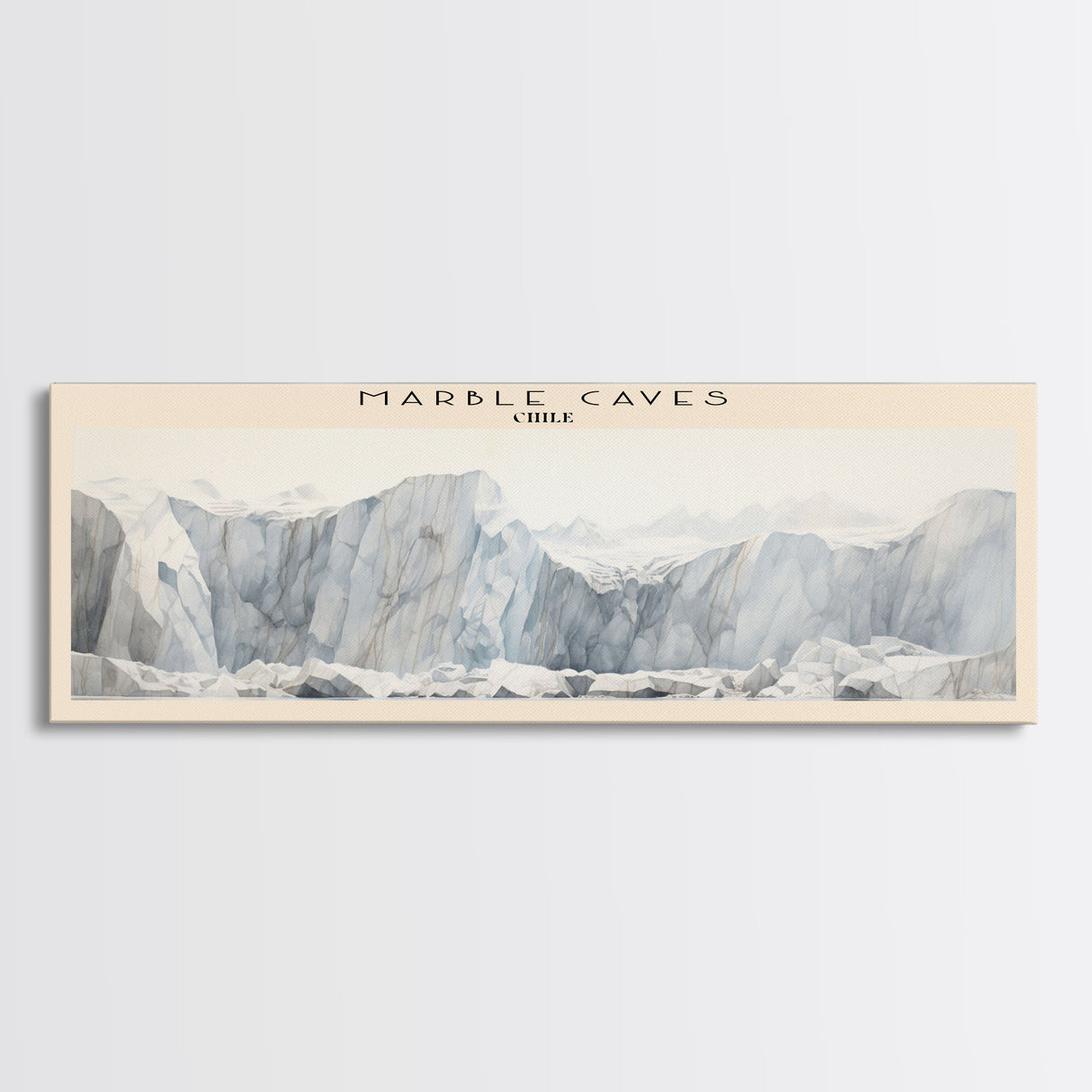 Marble Caves Framed Canvas Print Travel Poster | Wall Art | Home Decor | Gift For Travel Lover | Wall Hanging | Original Art