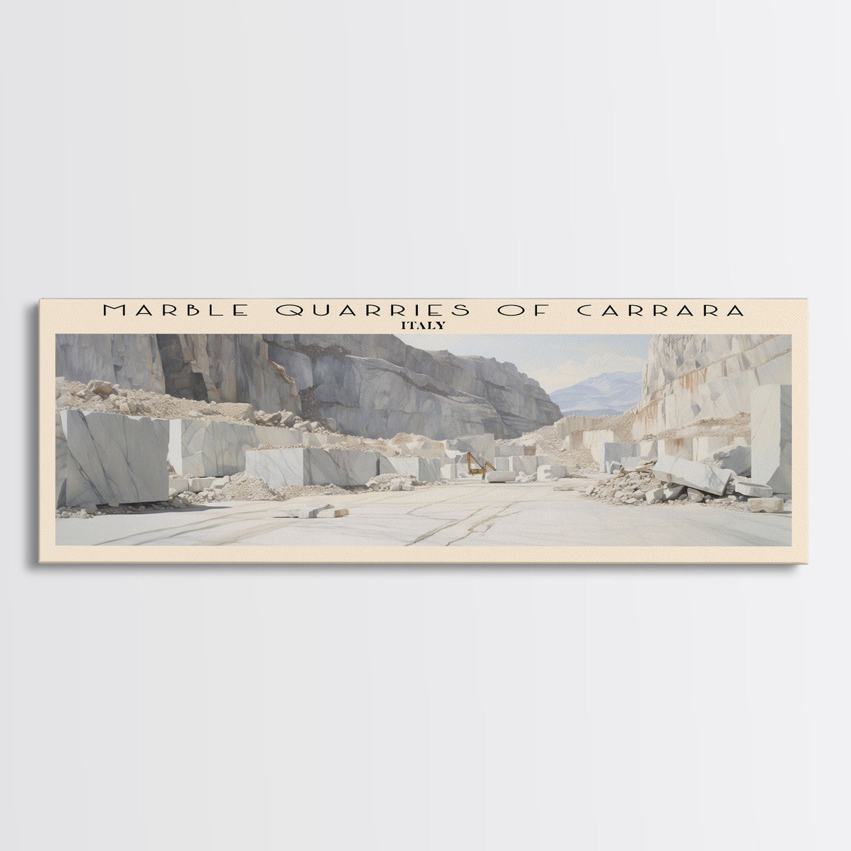 Marble Quarries of Carrara COUNTRY | Framed Travel Poster Canvas Print | Trendy Wall Art | Watercolor Painting | Living Room Art | Unique Art