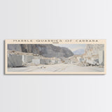 Marble Quarries of Carrara COUNTRY | Framed Travel Poster Canvas Print | Trendy Wall Art | Watercolor Painting | Living Room Art | Unique Art