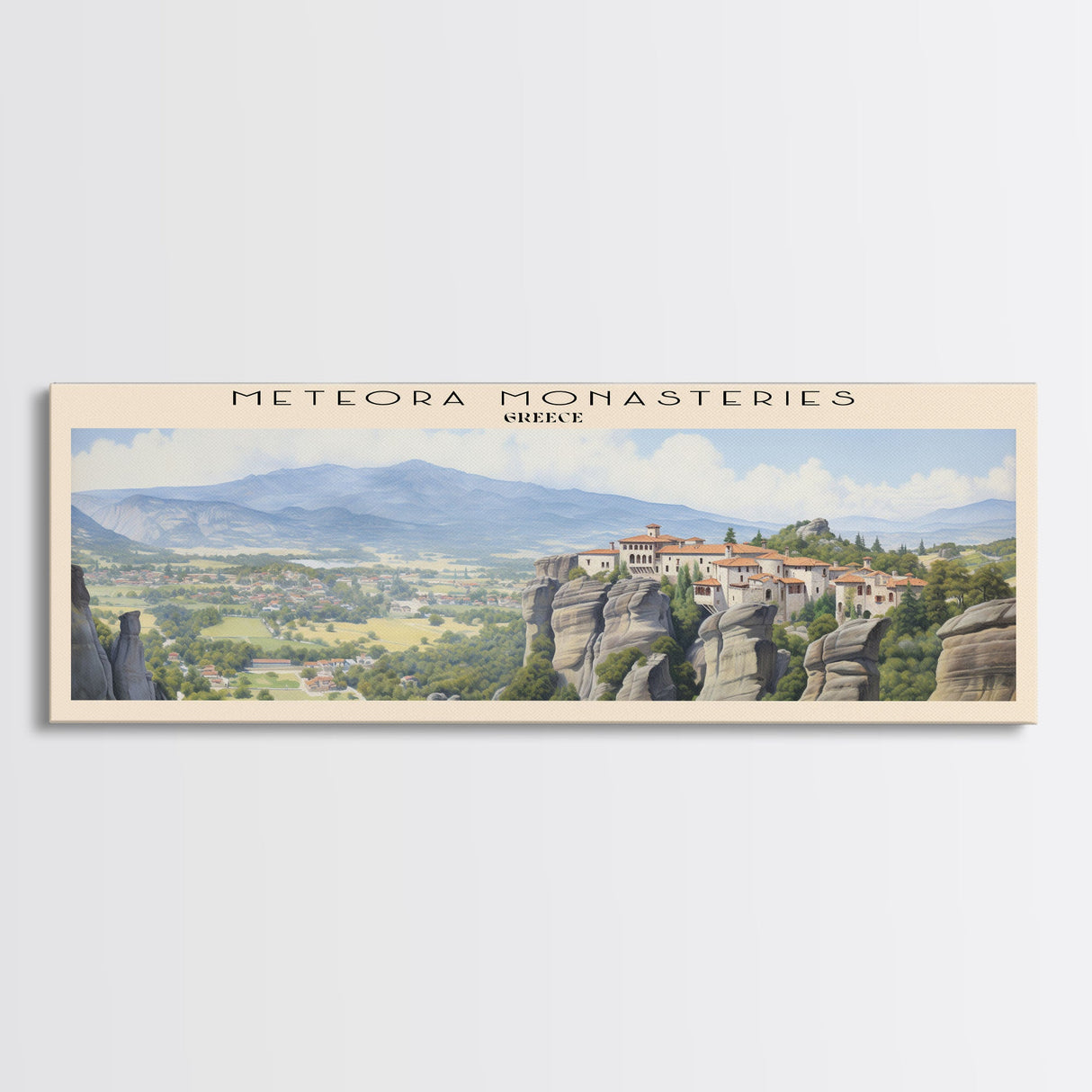 Meteora Monasteries Wall Art Travel Poster Print, Gift For Travel Lover, Vacation Gift, COUNTRY Wall Art, Home Decor, Original Art