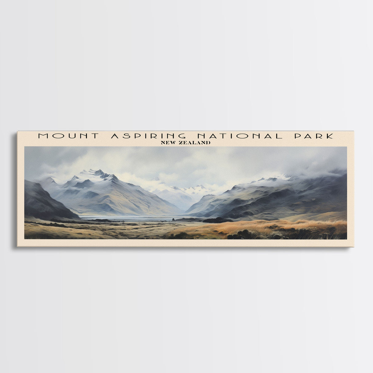 Mount Aspiring National Park Travel Poster Print, Framed Canvas Wall Art, Metal Wall Art, COUNTRY art, Gift For Him, Travel Wall Art, Travel Lover Gift