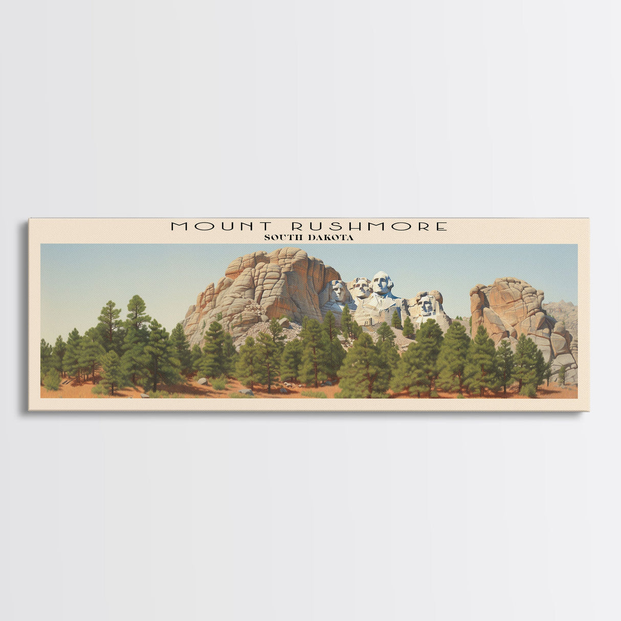 Mount Rushmore COUNTRY | Framed Travel Poster Canvas Print | Trendy Wall Art | Watercolor Painting | Living Room Art | Unique Art