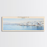 Mykonos COUNTRY Travel Poster Print, Framed Canvas Print, COUNTRY Travel Art, Wood Framed Art, Wall Hanging, Home Decor