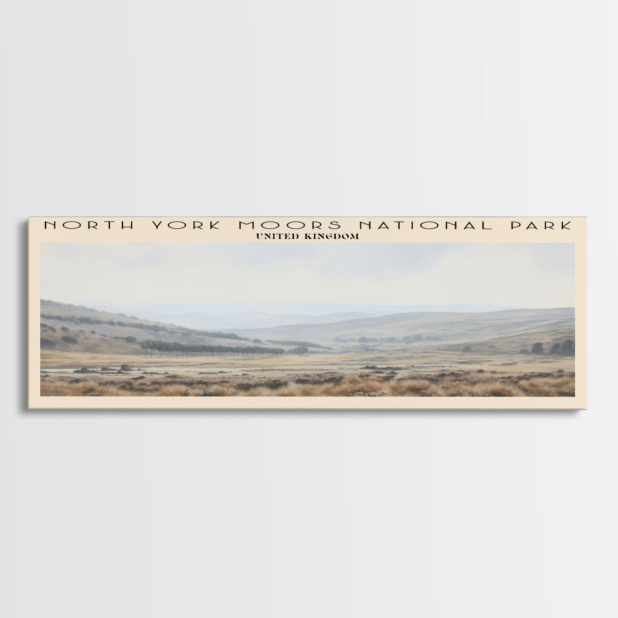 North York Moors National Park Travel Poster Print, Framed Canvas Print, COUNTRY Travel Art, Wood Framed Art, Wall Hanging, Home Decor