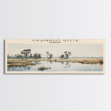 Okavango Delta Travel Poster Print, Framed Canvas Wall Art, Metal Wall Art, COUNTRY art, Gift For Him, Travel Wall Art, Travel Lover Gift