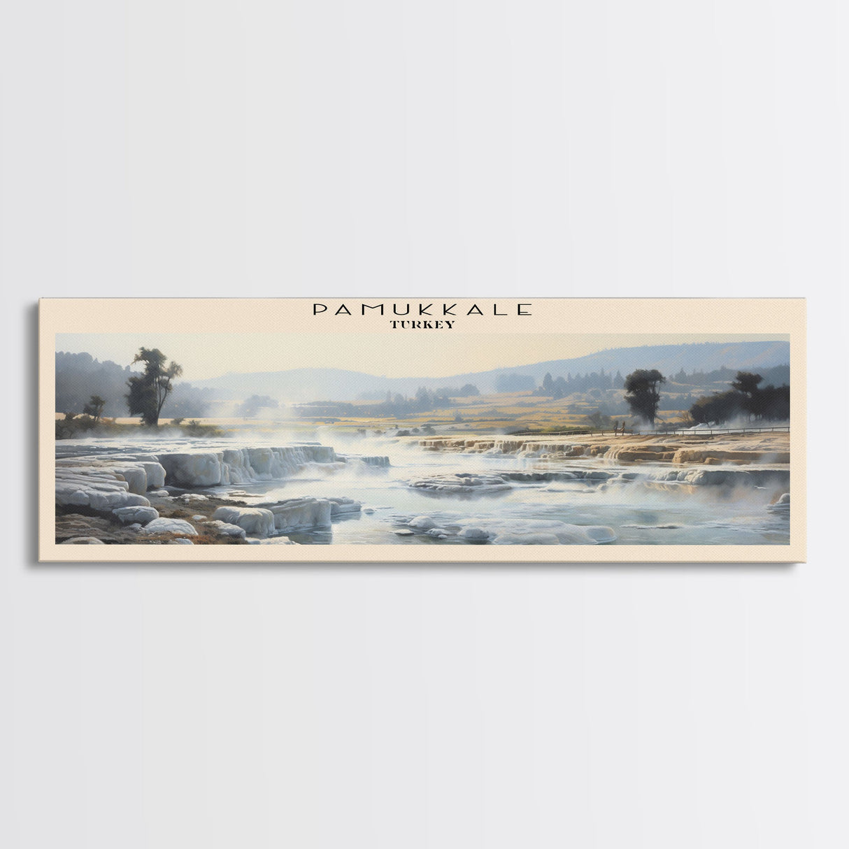 Pamukkale Travel Print Wall Art, Travel Poster Print, Retro Style COUNTRY Home Decor, Wall Hanging, Travel Gift Idea, Unique Metal Art