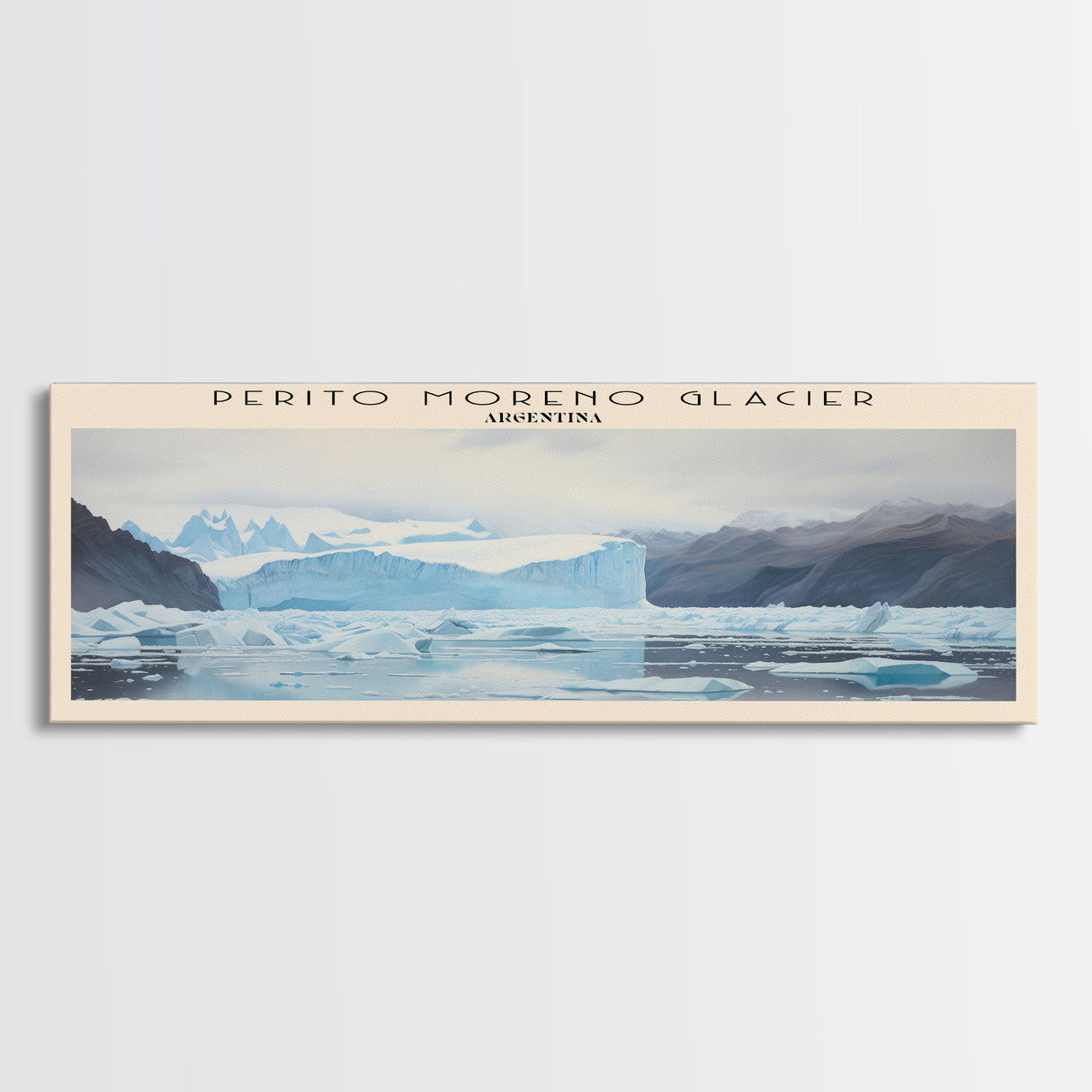 Perito Moreno Glacier Travel Poster Print, Framed Canvas Wall Art, Metal Wall Art, COUNTRY art, Gift For Him, Travel Wall Art, Travel Lover Gift