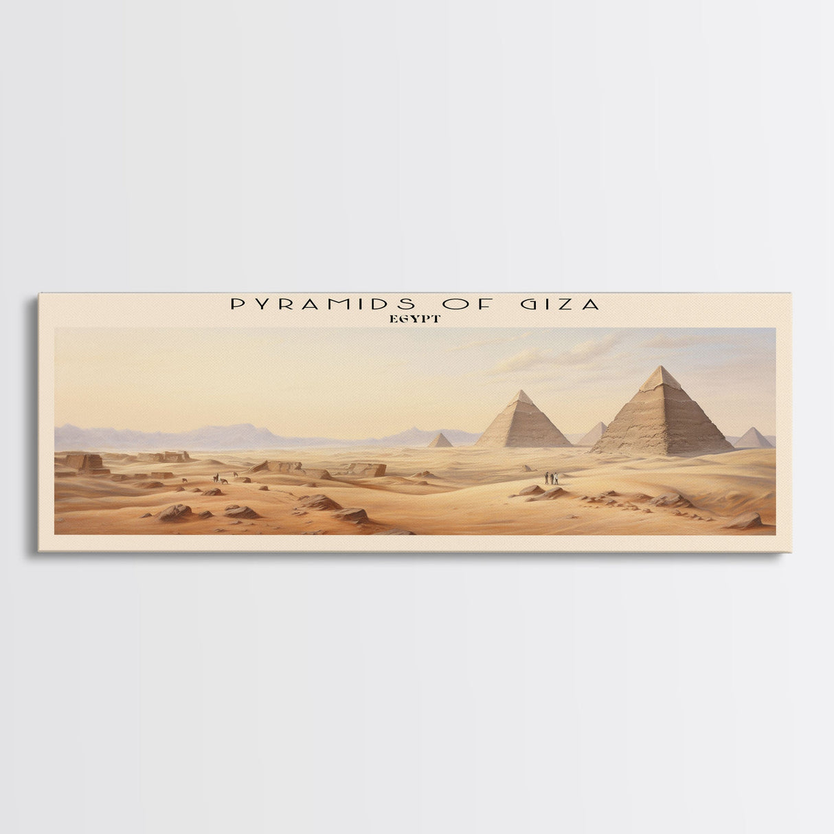 Pyramids of Giza Framed Canvas Print Travel Poster | Wall Art | Home Decor | Gift For Travel Lover | Wall Hanging | Original Art