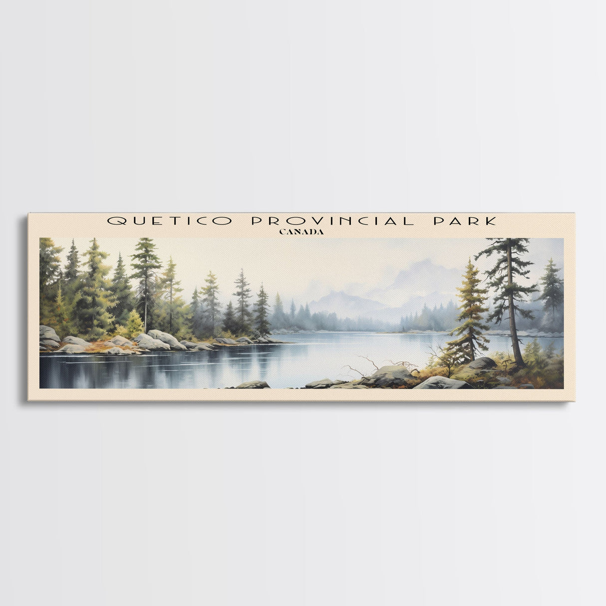 Quetico Provincial Park COUNTRY | Framed Travel Poster Canvas Print | Trendy Wall Art | Watercolor Painting | Living Room Art | Unique Art