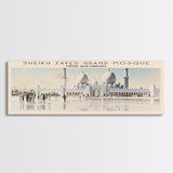 Sheikh Zayed Grand Mosque COUNTRY | Framed Travel Poster Canvas Print | Trendy Wall Art | Watercolor Painting | Living Room Art | Unique Art