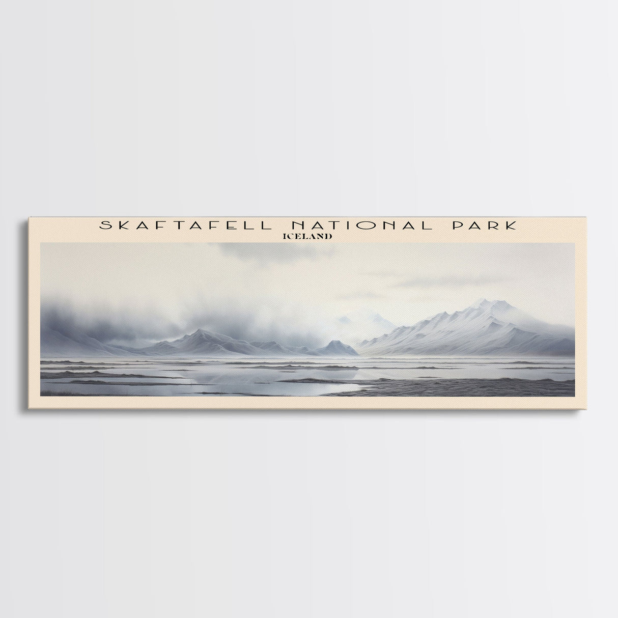 Skaftafell National Park Travel Poster Print, Framed Canvas Print, COUNTRY Travel Art, Wood Framed Art, Wall Hanging, Home Decor