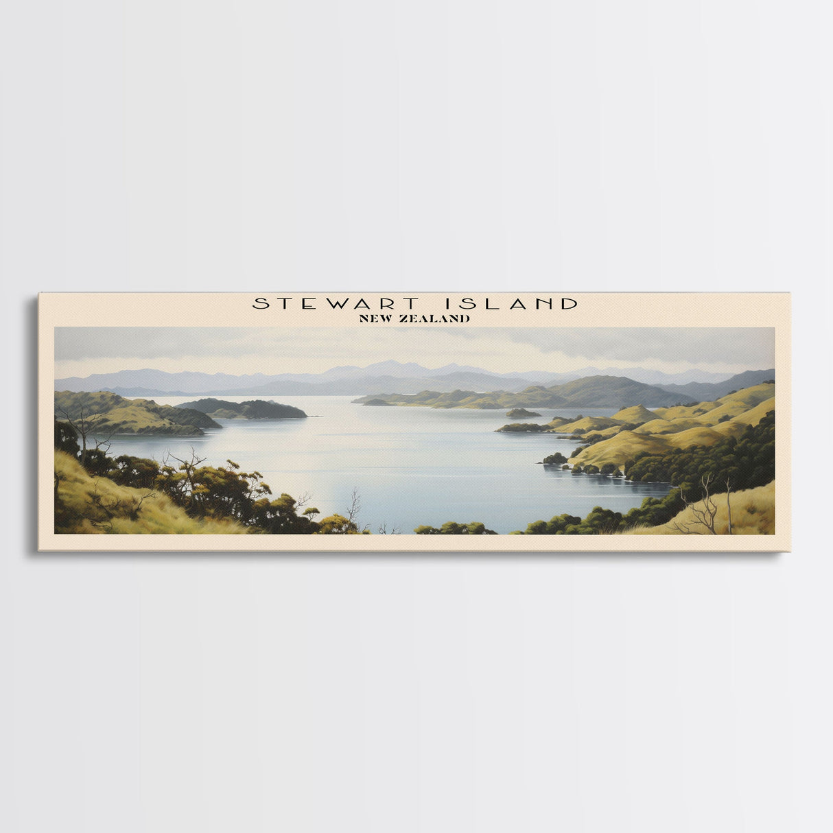 Stewart Island Travel Poster Print, Framed Canvas Print, COUNTRY Travel Art, Wood Framed Art, Wall Hanging, Home Decor