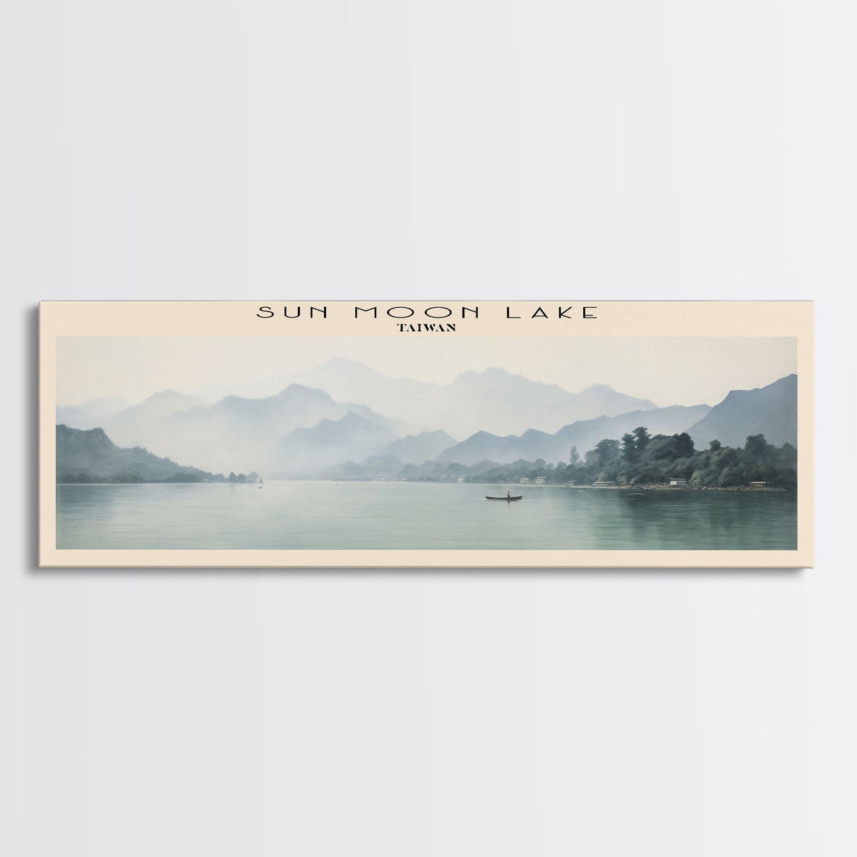 Sun Moon Lake Travel Poster Print, Framed Canvas Wall Art, Metal Wall Art, COUNTRY art, Gift For Him, Travel Wall Art, Travel Lover Gift