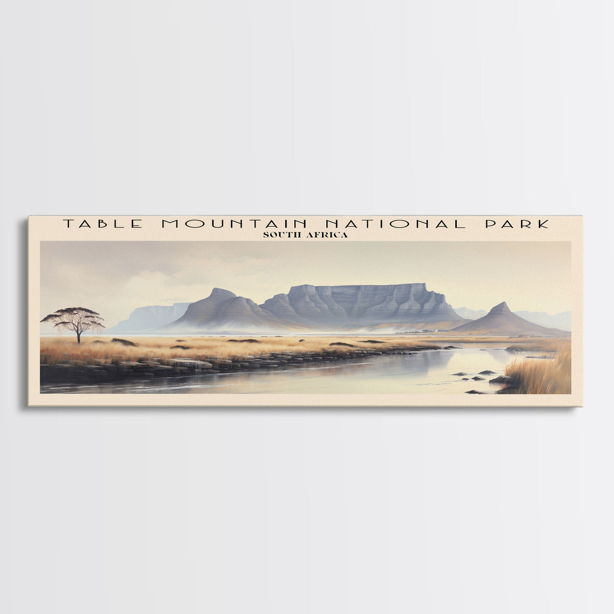 Table Mountain Travel Print Wall Art, Travel Poster Print, Retro Style COUNTRY Home Decor, Wall Hanging, Travel Gift Idea, Unique Metal Art