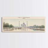 Taj Mahal Travel Poster Print, Framed Canvas Print, COUNTRY Travel Art, Wood Framed Art, Wall Hanging, Home Decor