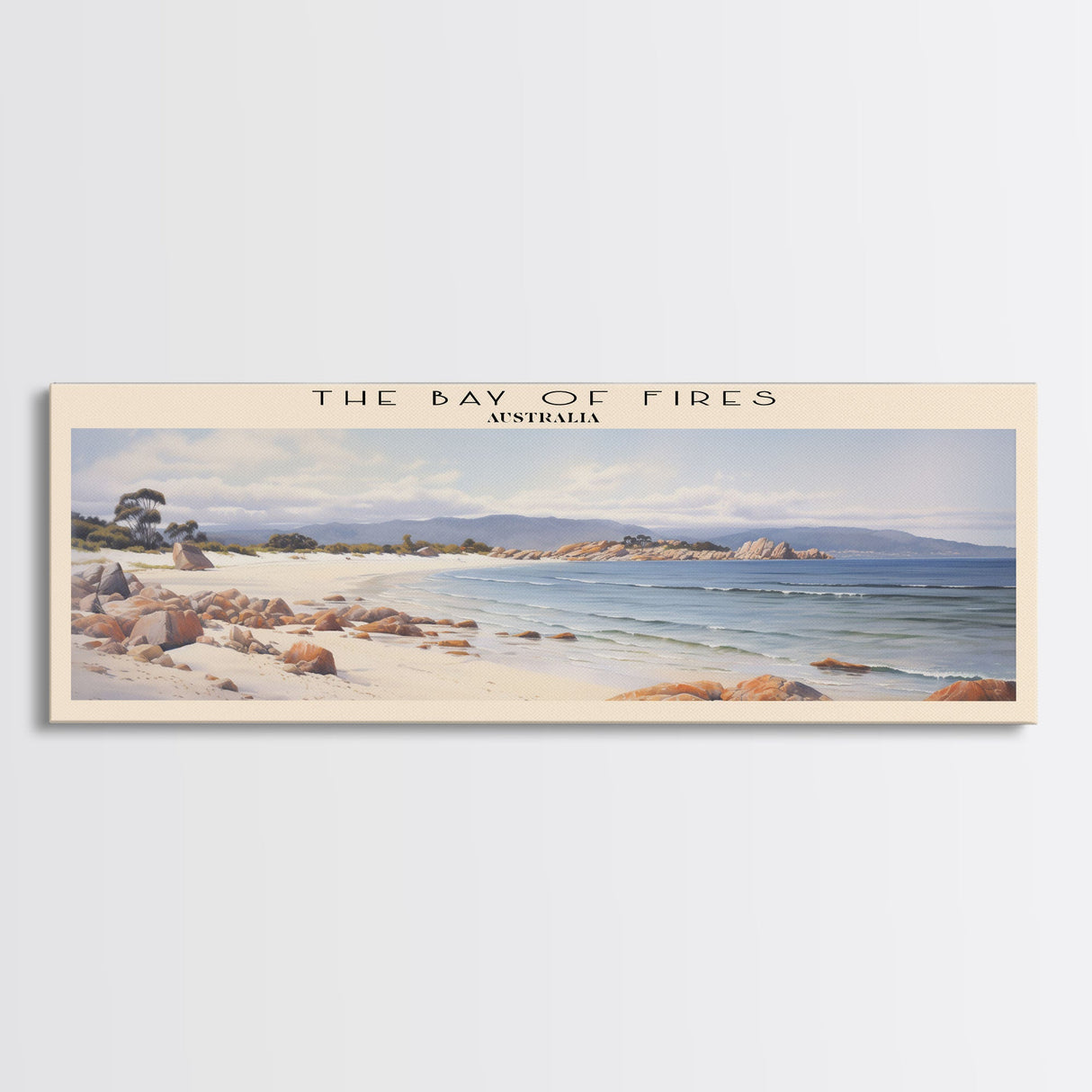 The Bay of Fires Travel Print Wall Art, Travel Poster Print, Retro Style COUNTRY Home Decor, Wall Hanging, Travel Gift Idea, Unique Metal Art