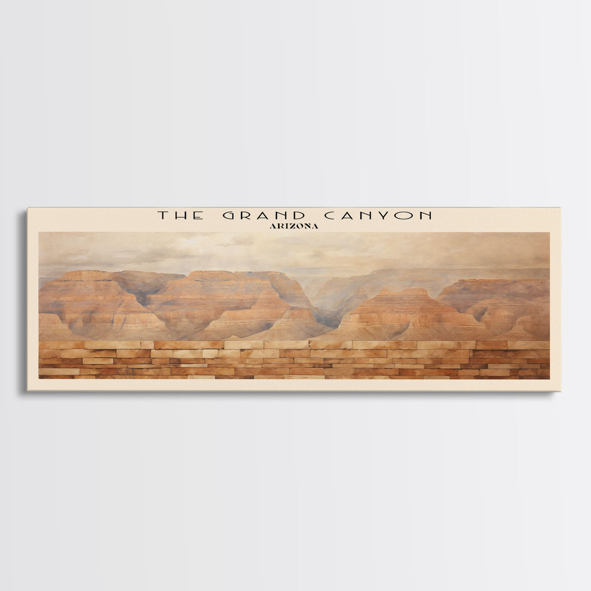 The Grand Canyon COUNTRY | Framed Travel Poster Canvas Print | Trendy Wall Art | Watercolor Painting | Living Room Art | Unique Art