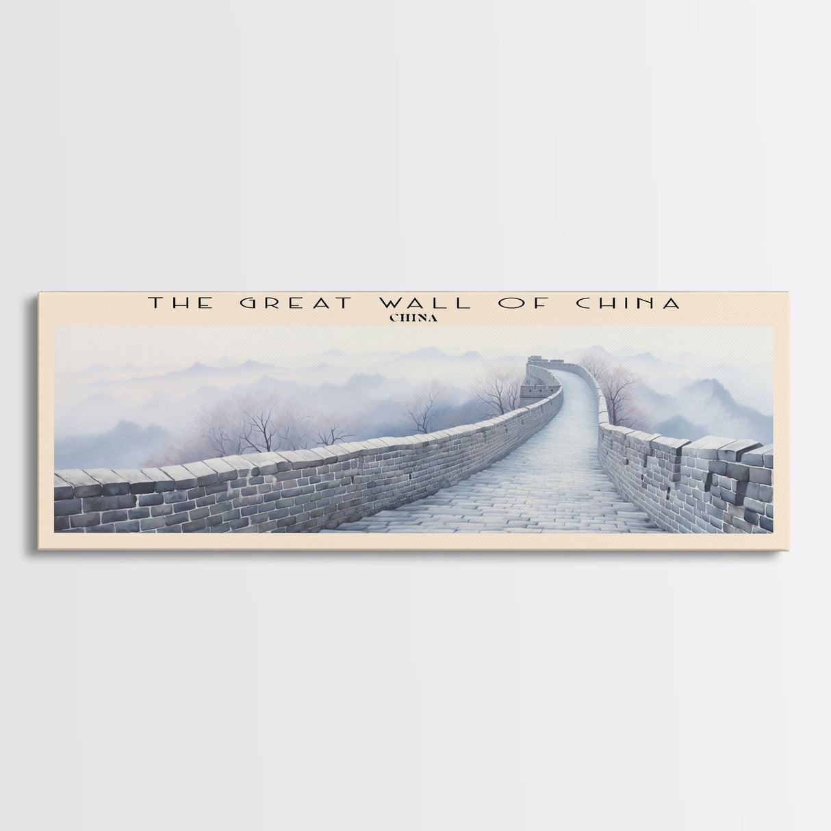 The Great Wall of China Travel Poster Print, Framed Canvas Print, COUNTRY Travel Art, Wood Framed Art, Wall Hanging, Home Decor