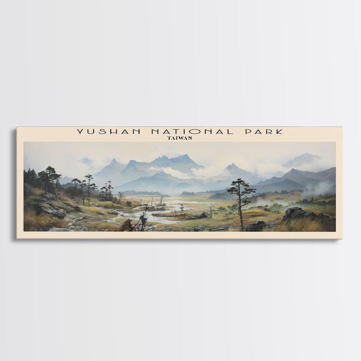 Yushan National Park Framed Canvas Print Travel Poster | Wall Art | Home Decor | Gift For Travel Lover | Wall Hanging | Original Art