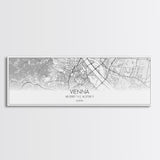 Panoramic Vienna City Map, Austria Art, Map Print, Minimalist Wall Art, Canvas Art, Housewarming Gift, Street Map Art, Closing Gift