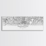 Panoramic Washington City Map, District Of Columbia, Map Print, Minimalist Wall Art, Canvas Art, Housewarming Gift, Street Map, Closing Gift