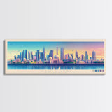 Abu Dhabi, United Arab Emirates Panoramic Travel Poster Canvas Print, Abu Dhabi, United Arab Emirates Painting, United Arab Emirates Art, Abu Dhabi Travel Art, Living Room Painting