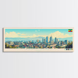 Panoramic Travel Poster Addis Ababa, Ethiopia Canvas Print, Addis Ababa, Ethiopia Painting, Ethiopia Art, Addis Ababa Travel Art, Guest Room Painting