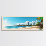 Aracaju, Brazil Panoramic Travel Poster Canvas Print, Aracaju, Brazil Painting, Brazil Art, Aracaju Travel Art, Guest Room Painting