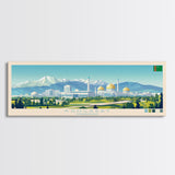 Ashgabat, Turkmenistan Panoramic Travel Poster Canvas Print, Ashgabat, Turkmenistan Painting, Turkmenistan Art, Ashgabat Panoramic Travel Art, Travel Painting