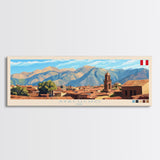 Ayacucho, Peru Panoramic Travel Poster Canvas Print, Ayacucho, Peru Painting, Peru Art, Ayacucho Travel Art, Guest Room Painting