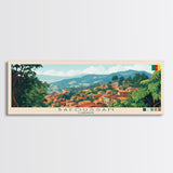 Bafoussam, Cameroon Travel Poster Panoramic Canvas Print, Bafoussam, Cameroon Painting, Cameroon Art, Bafoussam Travel Art, Guest Room Painting