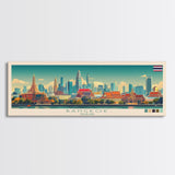 Bangkok, Thailand Travel Poster Panoramic Canvas Print, Bangkok, Thailand Painting, Thailand Art, Bangkok Travel Art, Guest Room Painting