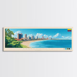 Barranquilla, Colombia Travel Poster Panoramic Canvas Print, Barranquilla, Colombia Painting, Colombia Art, Barranquilla Travel Art, Guest Room Painting