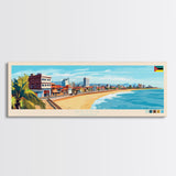 Beira, Mozambique Panoramic Travel Poster Canvas Print, Beira, Mozambique Painting, Mozambique Art, Beira Travel Art, Living Room Painting