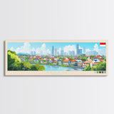 Bekasi, Indonesia Travel Poster Panoramic Canvas Print, Bekasi, Indonesia Painting, Indonesia Art, Bekasi Travel Art, Guest Room Painting