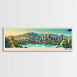 Panoramic Travel Poster Christchurch, New Zealand Canvas Print, Christchurch, New Zealand Painting, New Zealand Art, Christchurch Travel Art, Guest Room Painting