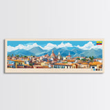 Cuenca, Ecuador Panoramic Travel Poster Canvas Print, Cuenca, Ecuador Painting, Ecuador Art, Cuenca Travel Art, Guest Room Painting