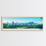 Curitiba, Brazil Panoramic Travel Poster Canvas Print, Curitiba, Brazil Painting, Brazil Art, Curitiba Travel Art, Living Room Painting