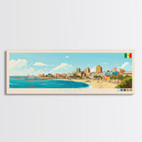 Dakar, Senegal Travel Poster Panoramic Canvas Print, Dakar, Senegal Painting, Senegal Art, Dakar Travel Art, Guest Room Painting