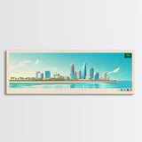 Dammam, Saudi Arabia Panoramic Travel Poster Canvas Print, Dammam, Saudi Arabia Painting, Saudi Arabia Art, Dammam Travel Art, Guest Room Painting