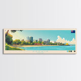 Darwin, Australia Travel Poster Panoramic Canvas Print, Darwin, Australia Painting, Australia Art, Darwin Travel Art, Guest Room Painting