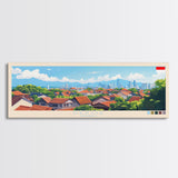 Depok, Indonesia Panoramic Travel Poster Canvas Print, Depok, Indonesia Painting, Indonesia Art, Depok Panoramic Travel Art, Travel Painting