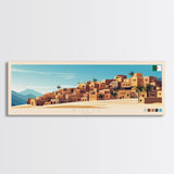 Djelfa, Algeria Panoramic Travel Poster Canvas Print, Djelfa, Algeria Painting, Algeria Art, Djelfa Panoramic Travel Art, Travel Painting