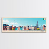 Dundalk, Ireland Travel Poster Panoramic Canvas Print, Dundalk, Ireland Painting, Ireland Art, Dundalk Travel Art, Guest Room Painting