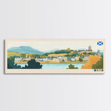 East Kilbride, Scotland Travel Poster Panoramic Canvas Print, East Kilbride, Scotland Painting, Scotland Art, East Kilbride Travel Art, Guest Room Painting